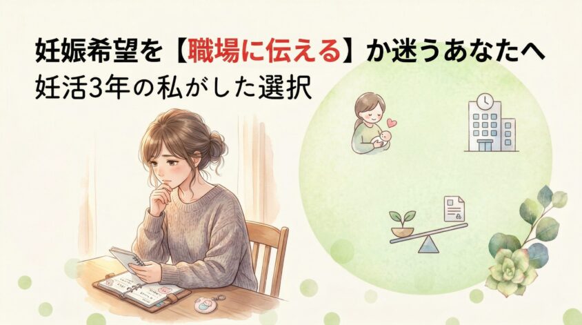 妊娠希望を【職場に伝える】か迷うあなたへ|妊活3年の私がした選択