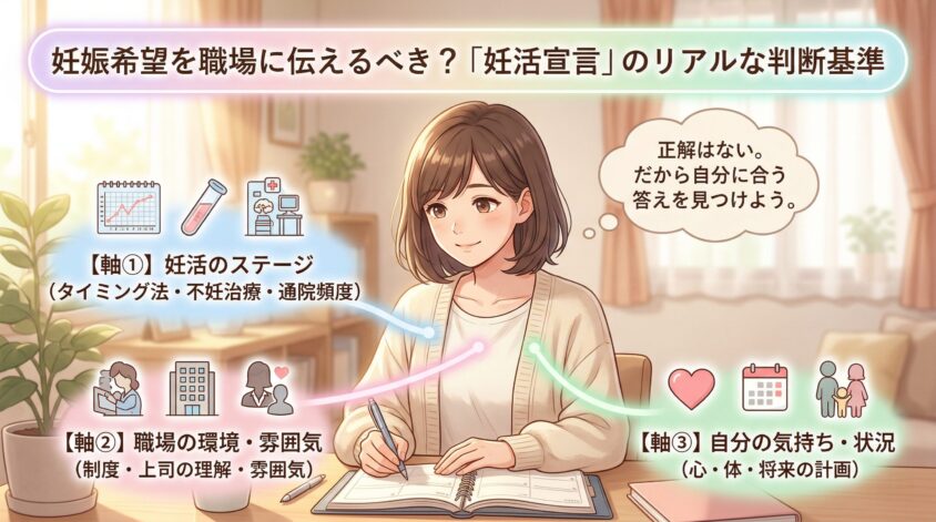 妊娠希望を職場に伝えるべき?「妊活宣言」のリアルな判断基準