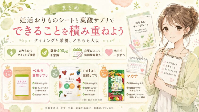 妊活おりものシートと葉酸サプリで「できること」を積み重ねよう