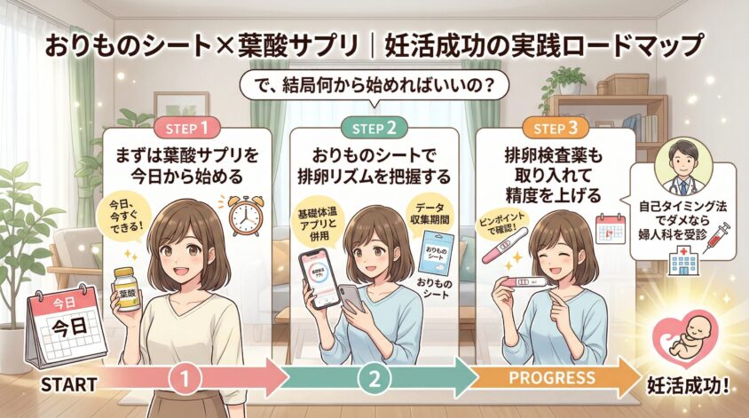 おりものシート×葉酸サプリ|妊活成功のための実践ロードマップ