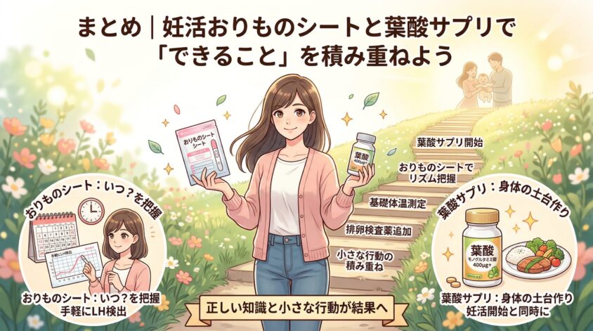 妊活おりものシートと葉酸サプリで「できること」を積み重ねよう