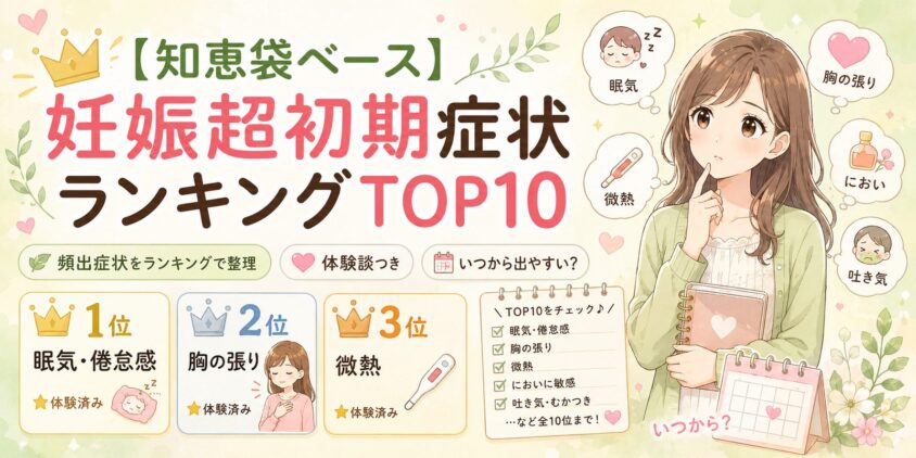 【知恵袋ベース】妊娠超初期症状ランキングTOP10