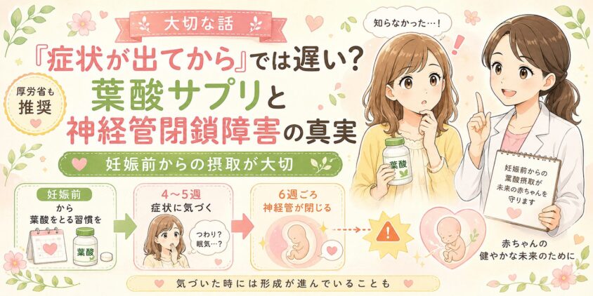 「症状が出てから」では遅い?葉酸サプリと神経管閉鎖障害の真実