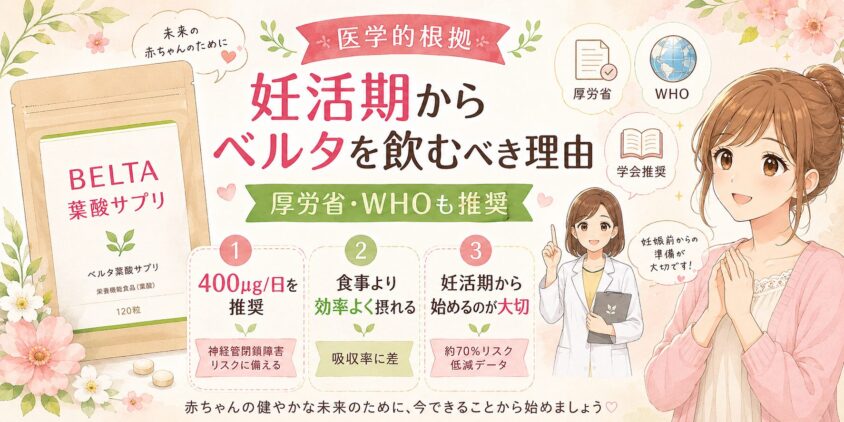 妊活期からベルタを飲むべき医学的根拠|厚労省・WHOも推奨